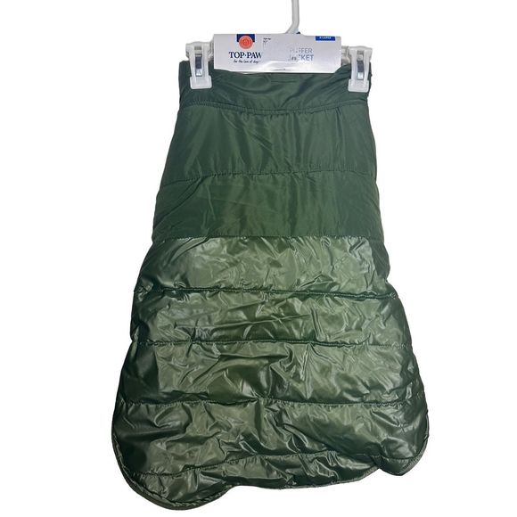 Top Paw Green Insulated Dog Puffer Jacket Vest Fleece Lined Size X-Large New‎ - Picture 1 of 4